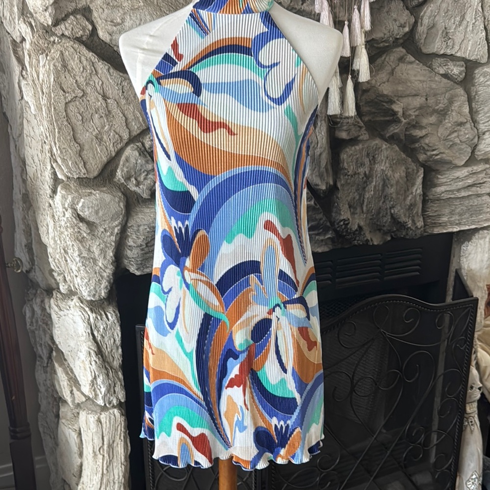 Rolla Coster Blue Pink Sheath Mini Dress
